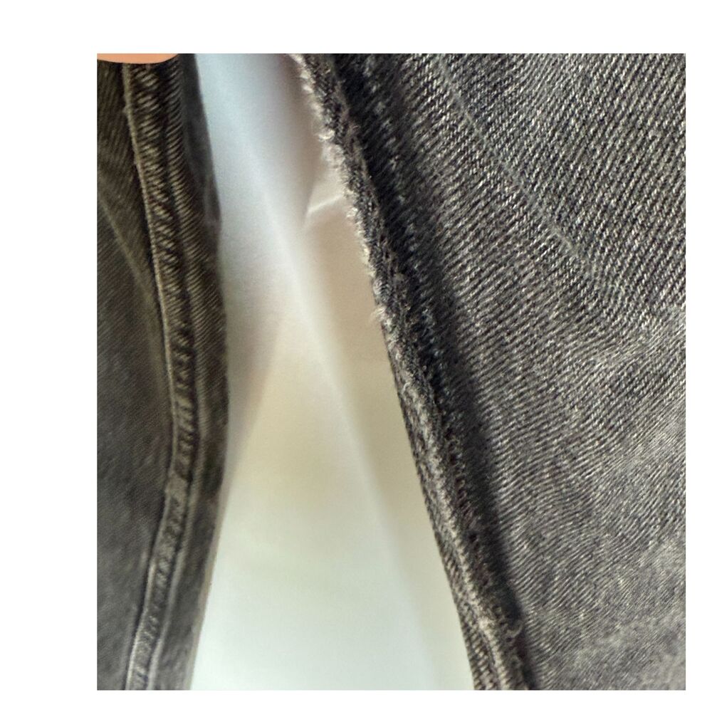Vintage Levi’s 501 Black Jeans Button Fly Made in USA Distressed Grunge Cut Hem - Picture 6 of 7